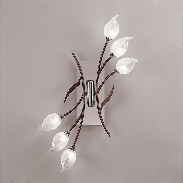 Mantra M0124/S Holland Ceiling/Wall Switched 6 Light G9 Polished Chrome/Wenge