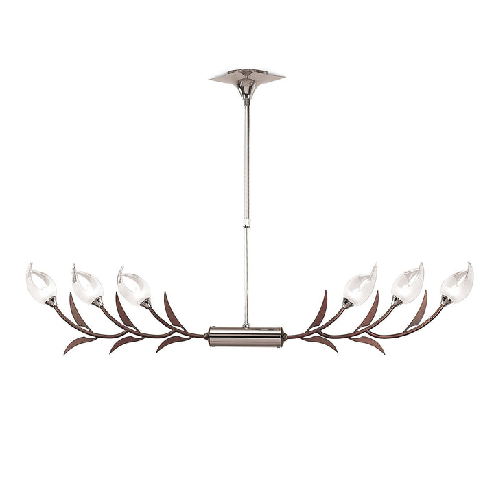 Mantra M0120 Holland Telescopic Linear Pendant Line 6 Light G9 Polished Chrome Wenge