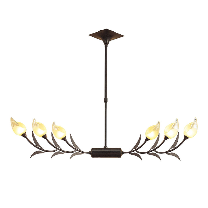 Mantra M0110 Holland Telescopic Linear Pendant Line 6 Light G9 Brown Black Oxide