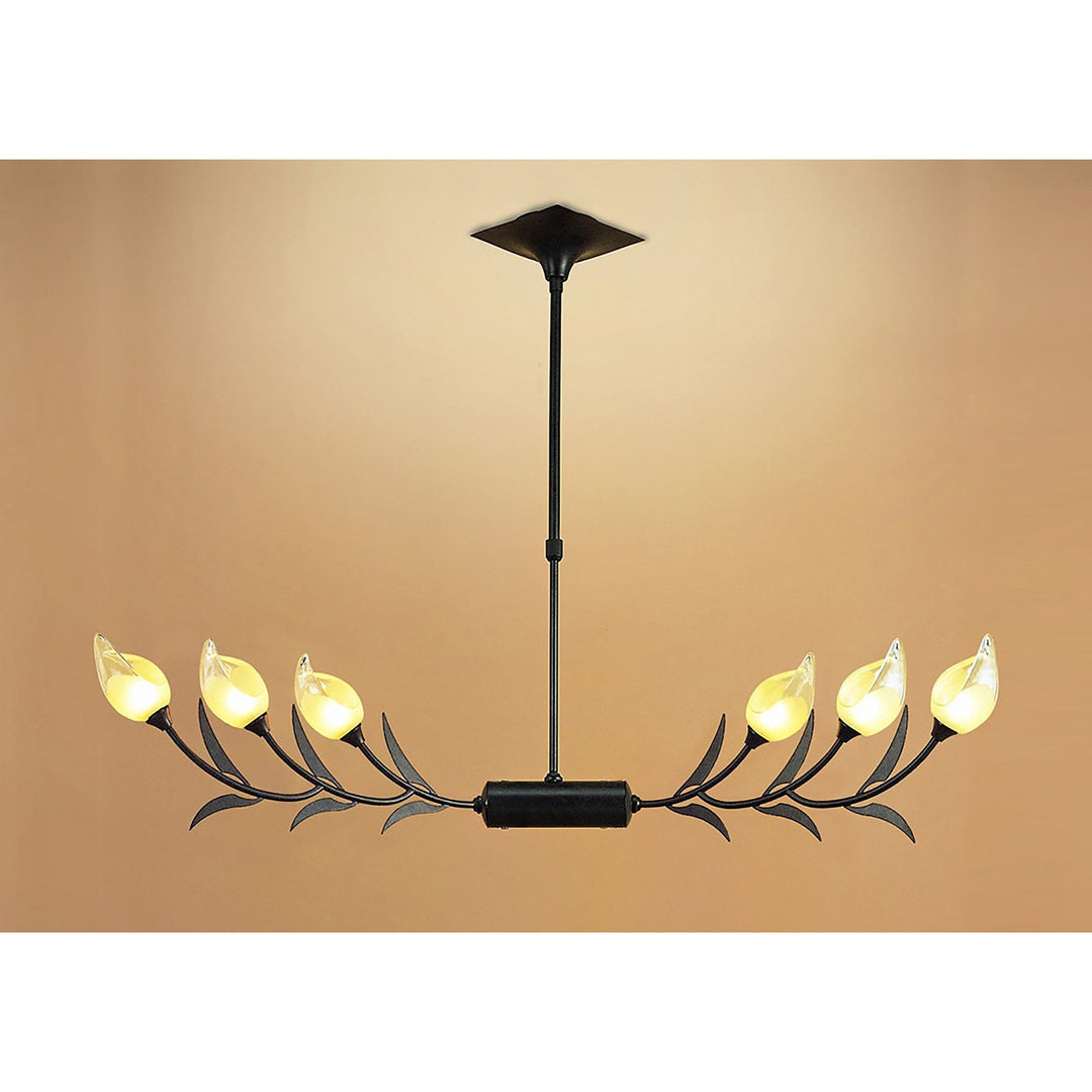 Mantra M0110 Holland Telescopic Linear Pendant Line 6 Light G9 Brown Black Oxide