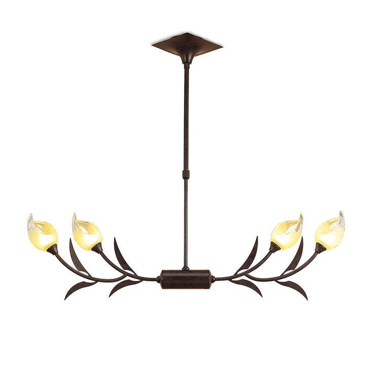 Mantra M0109 Holland Telescopic Linear Pendant Line 4 Light G9 Brown Black Oxide