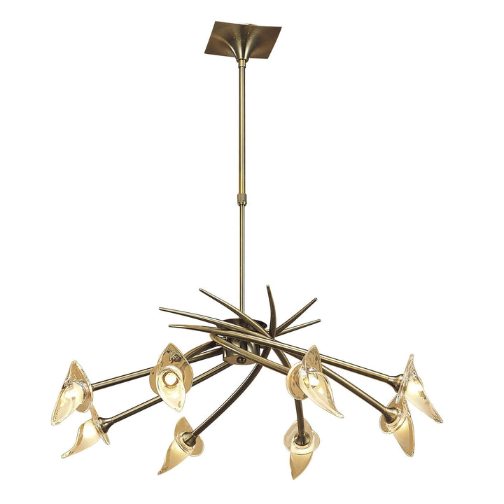 Mantra M0300AB Flavia Telescopic Pendant Round 8 Light G9 Antique Brass