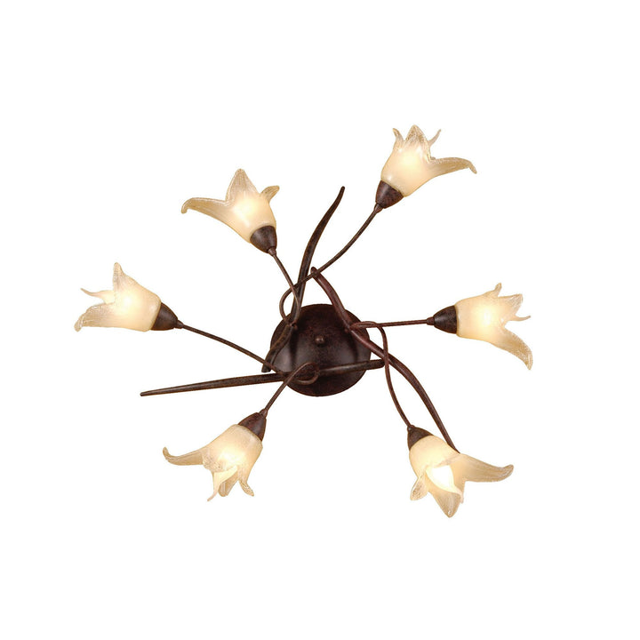 Mantra M4354 Florida Ceiling 6 Light E14 Brown/Black Oxide