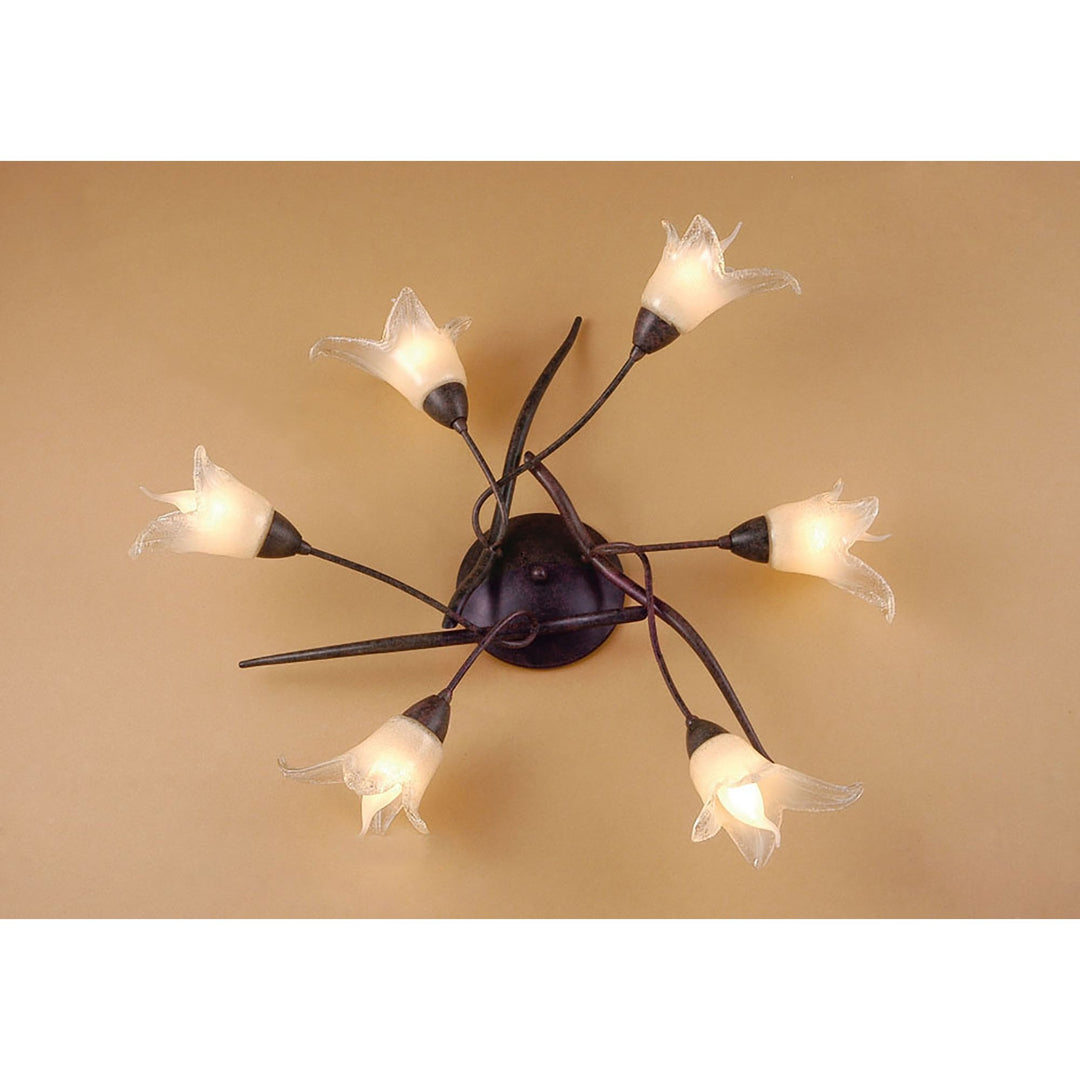 Mantra M4354 Florida Ceiling 6 Light E14 Brown/Black Oxide