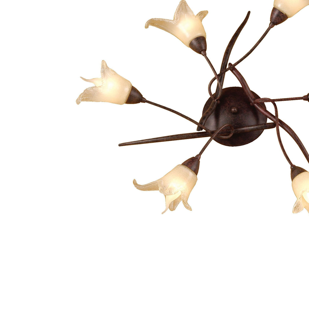 Mantra M4354 Florida Ceiling 6 Light E14 Brown/Black Oxide