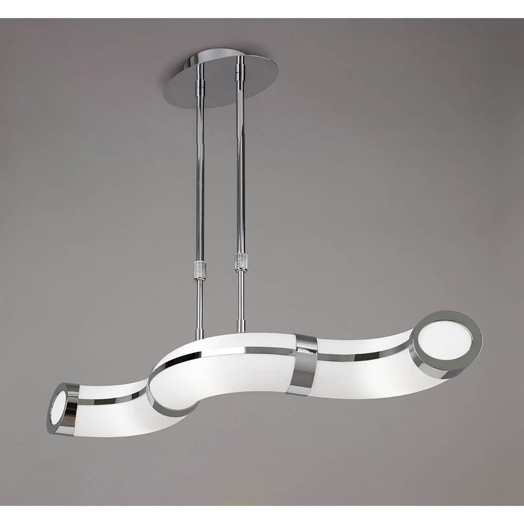 Mantra M0652 Guss Telescopic E27 3 Light E27 Bar Polished Chrome White Acrylic