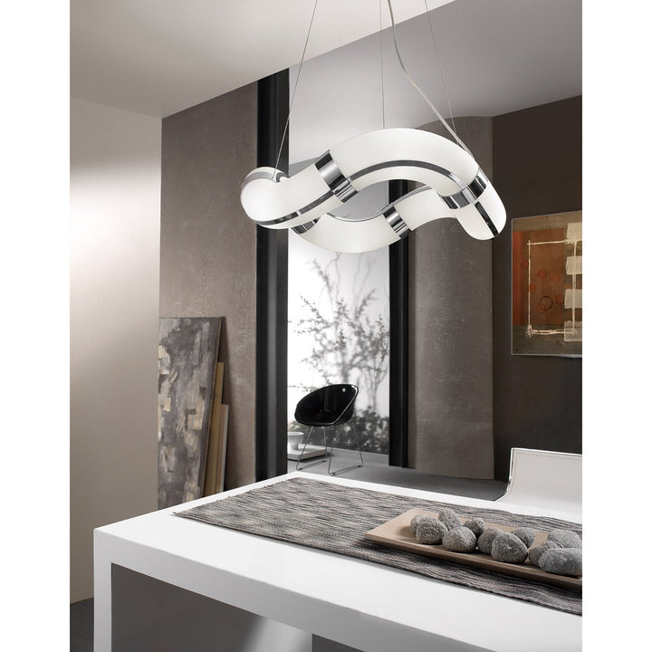 Mantra M0657 Guss Wall Lamp E27 2 Light E27 Polished Chrome/White Acrylic