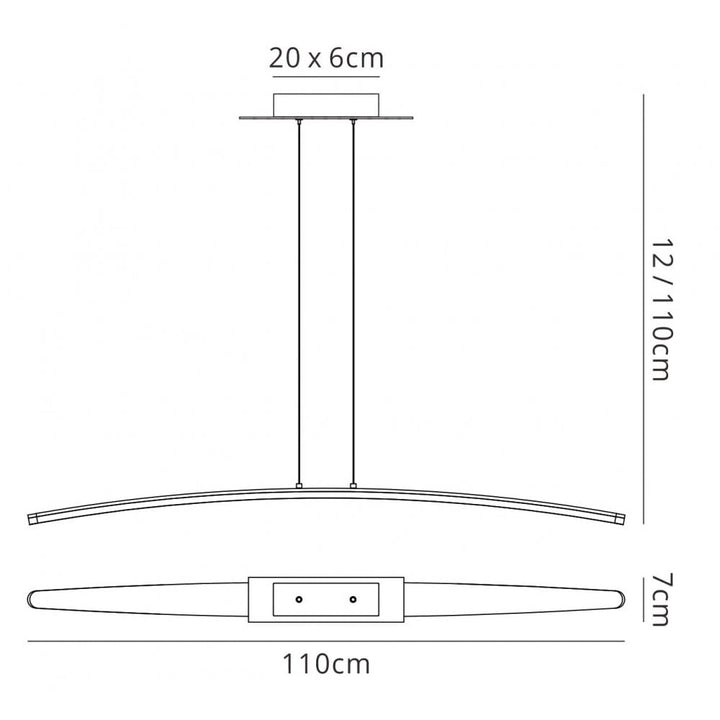 Mantra M4080 Hemisferic Pendant LED Satin Aluminium