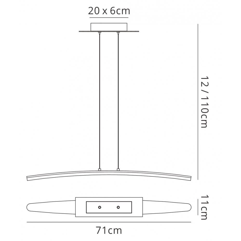 Mantra M4081 Hemisferic Pendant LED Satin Aluminium