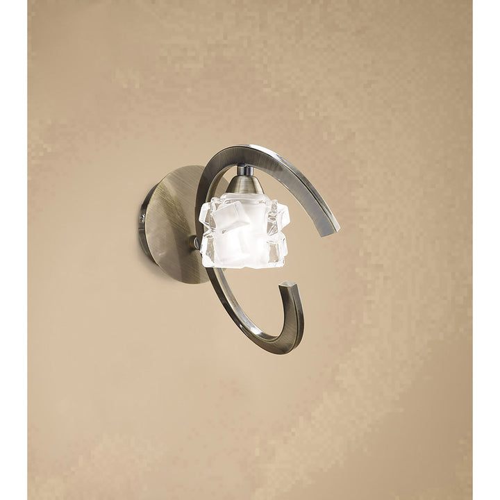 Mantra M1865 Ice Wall Lamp 1 Light G9 Antique Brass