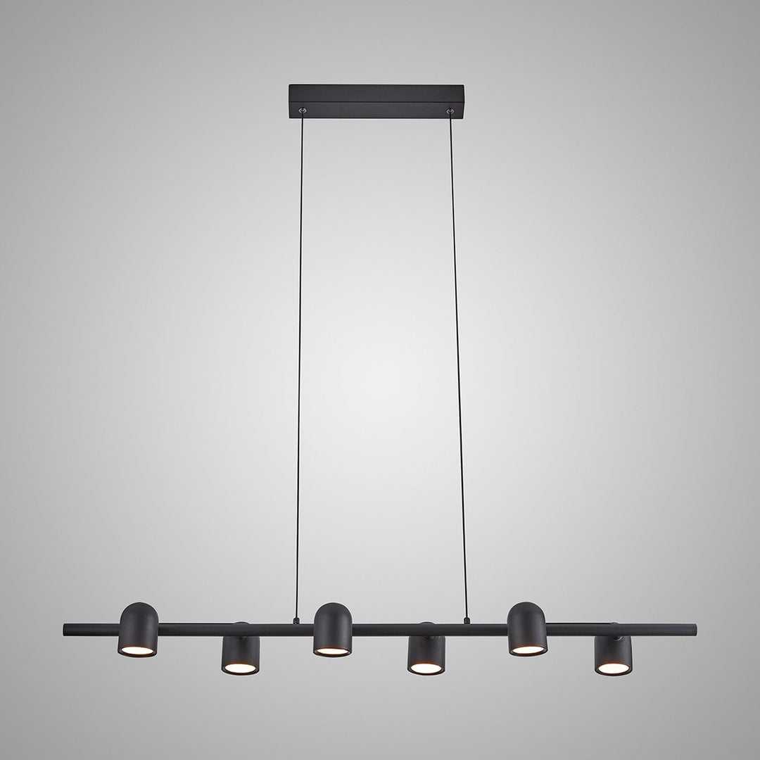 Mantra M7937 Ios Linear Pendant 6 Light Black