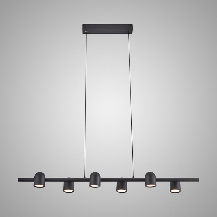 Mantra M7937 Ios Linear Pendant 6 Light Black