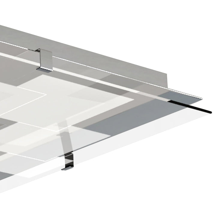 Mantra M8340/1 Jersey Ceiling 20W LED Square Polished Chrome/Opal White Glass