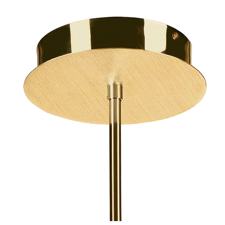 Mantra M8271/1 Juno Telescopic Convertible To Semi Flush 3 Light 15W LED Satin Gold/Frosted Acrylic/Gold