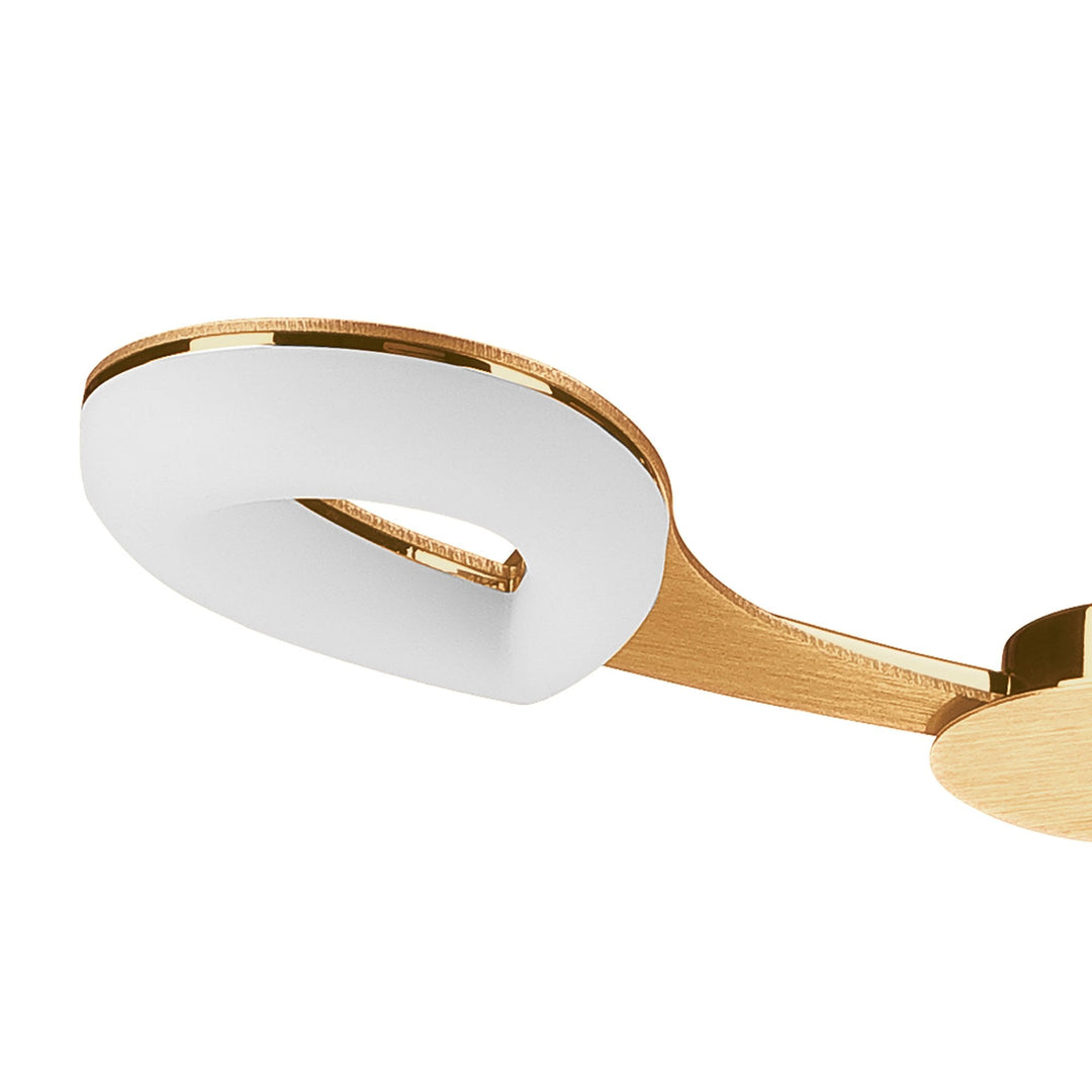 Mantra M8271/1 Juno Telescopic Convertible To Semi Flush 3 Light 15W LED Satin Gold/Frosted Acrylic/Gold