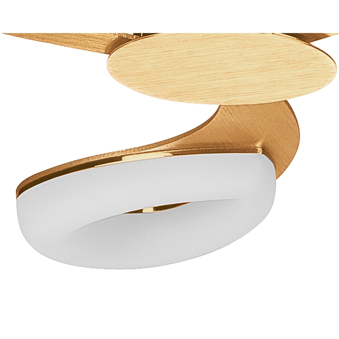 Mantra M8271/1 Juno Telescopic Convertible To Semi Flush 3 Light 15W LED Satin Gold/Frosted Acrylic/Gold