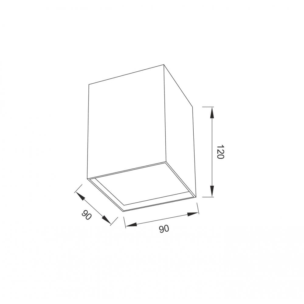 Mantra M5631 Kailua Flush Square 1 x GU10 Silver