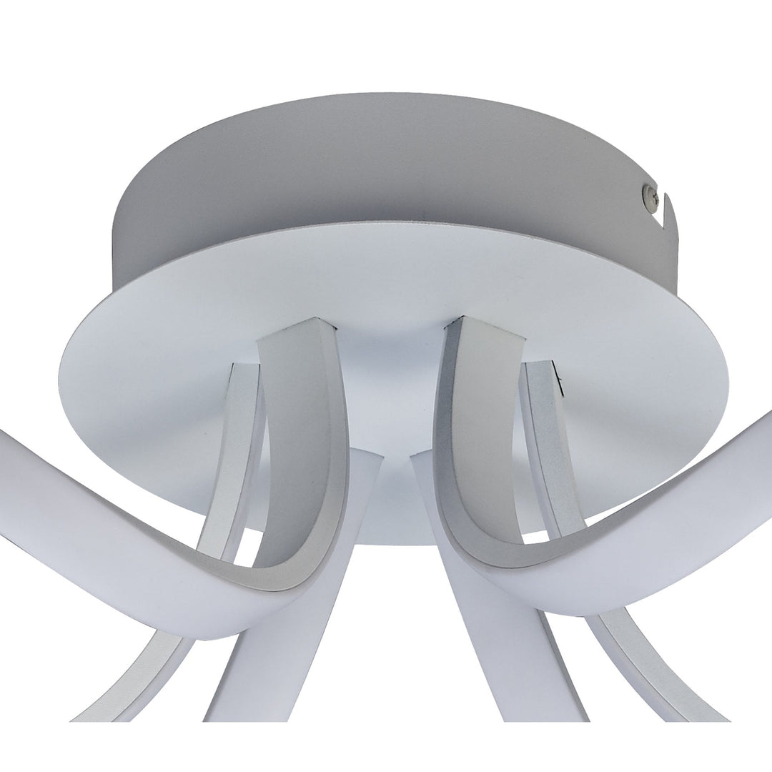 Mantra M6035K Knot Blanco Ceiling 48cm Round 3 Looped Arms 36W LED White/Frosted Acrylic