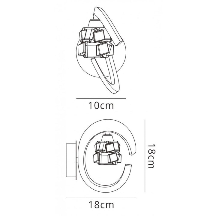 Mantra M1855/S Ice Wall Lamp Switched 1 Light Satin Nickel