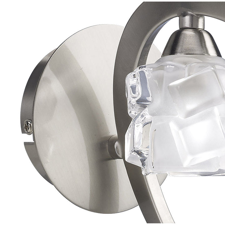 Mantra M1855/S Ice Wall Lamp Switched 1 Light Satin Nickel