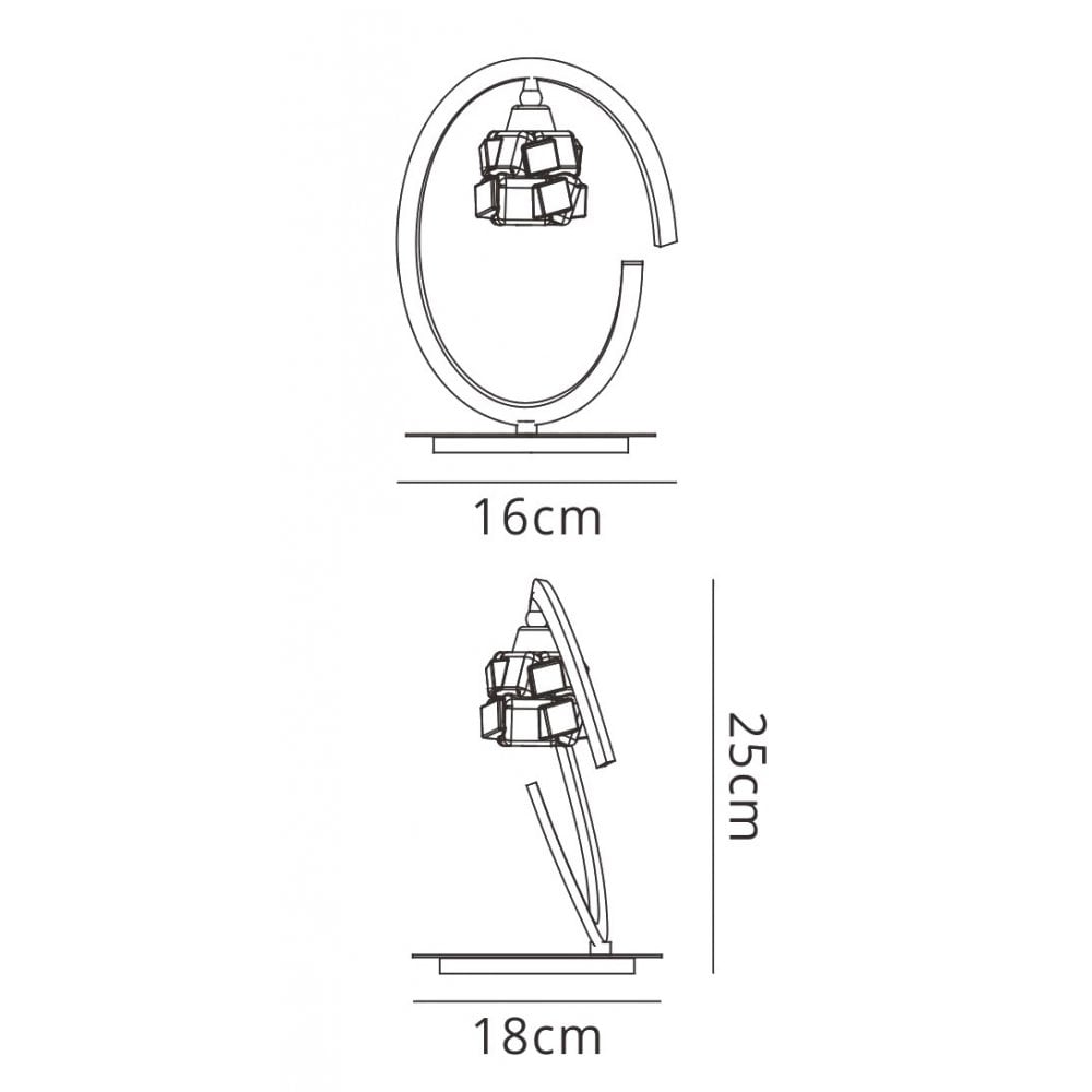 Mantra M1856 Ice Table Lamp Light Nickel