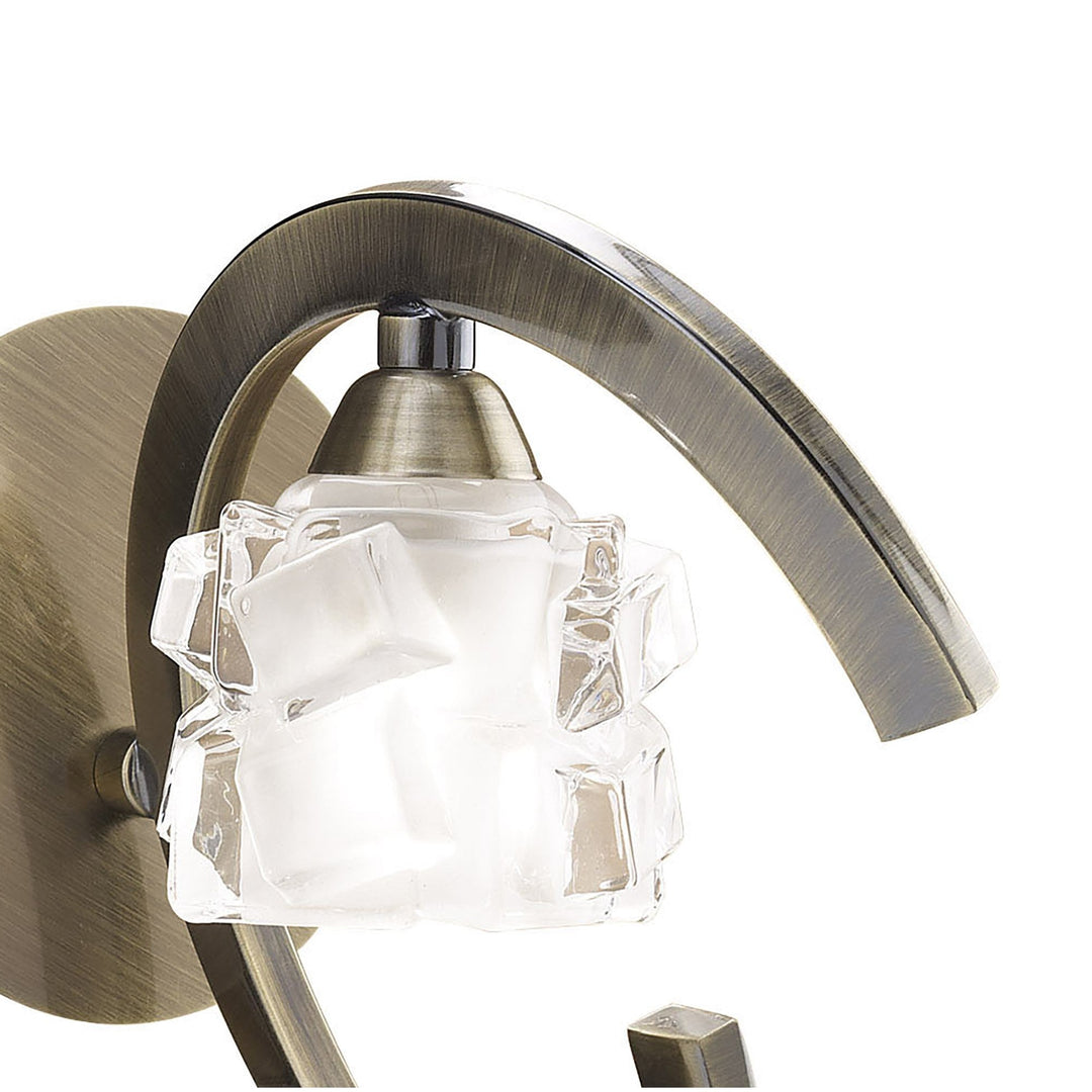 Mantra M1865/S Ice Switched Wall Light 1 Light Antique Brass