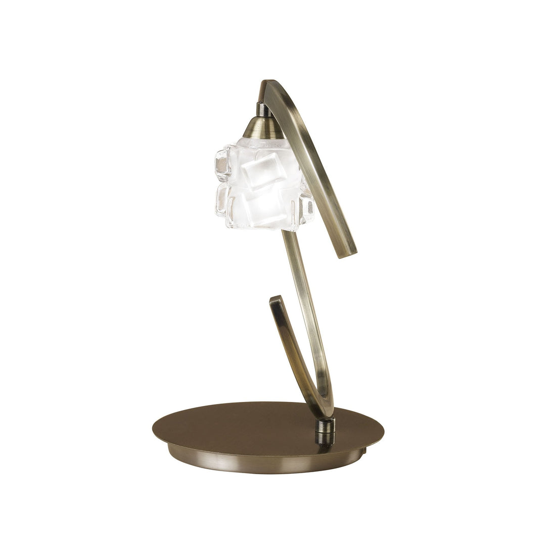Mantra M1866 Ice Table Lamp 1 Light Antique Brass