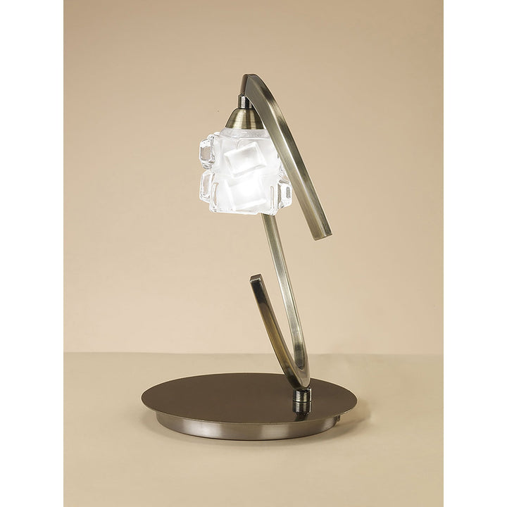 Mantra M1866 Ice Table Lamp 1 Light Antique Brass