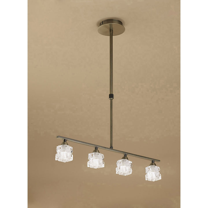 Mantra M1867 Ice Pendant 4 Light Antique Brass