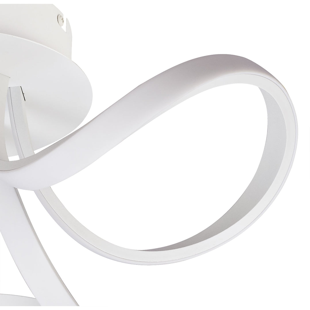 Mantra M6035 Knot Blanco Ceiling Light 48cm Round 3 Looped Arms LED White