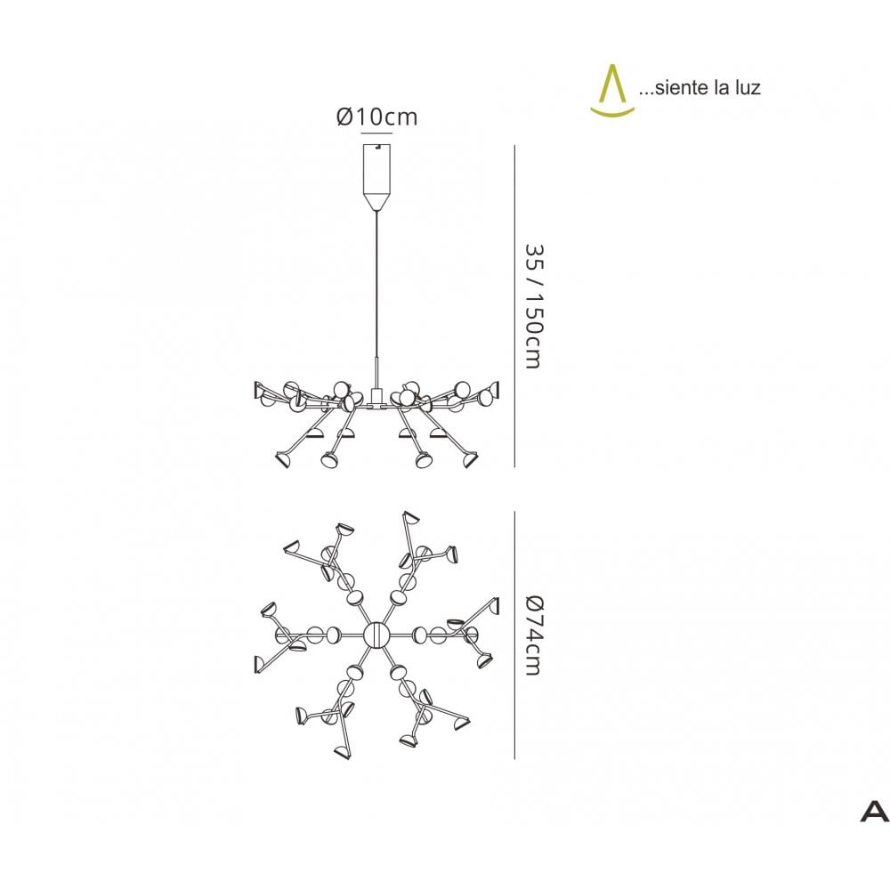 Mantra M6260 Adn 36 Light Pendant White