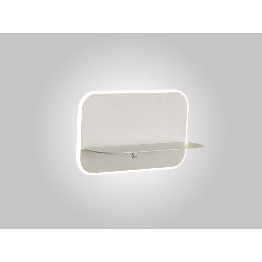 Mantra M6875 Lanzarote Wall Lamp Shelf USB Sockets 18W LED Matt White