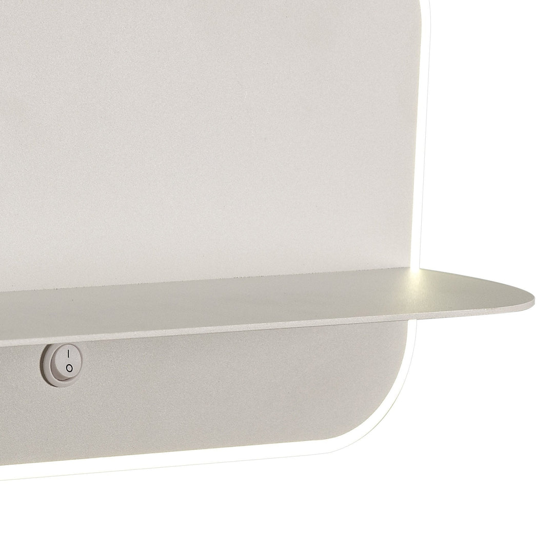 Mantra M6875 Lanzarote Wall Lamp Shelf USB Sockets 18W LED Matt White