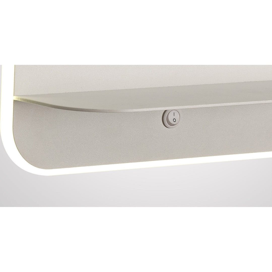 Mantra M6875 Lanzarote Wall Lamp Shelf USB Sockets 18W LED Matt White