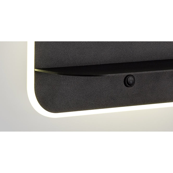 Mantra M6876 Lanzarote Wall Lamp Shelf USB Sockets 18W LED Matt Black