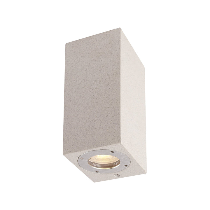 Mantra M7182 Levi Outdoor Rectangular Wall Lamp 2 Light White Concrete