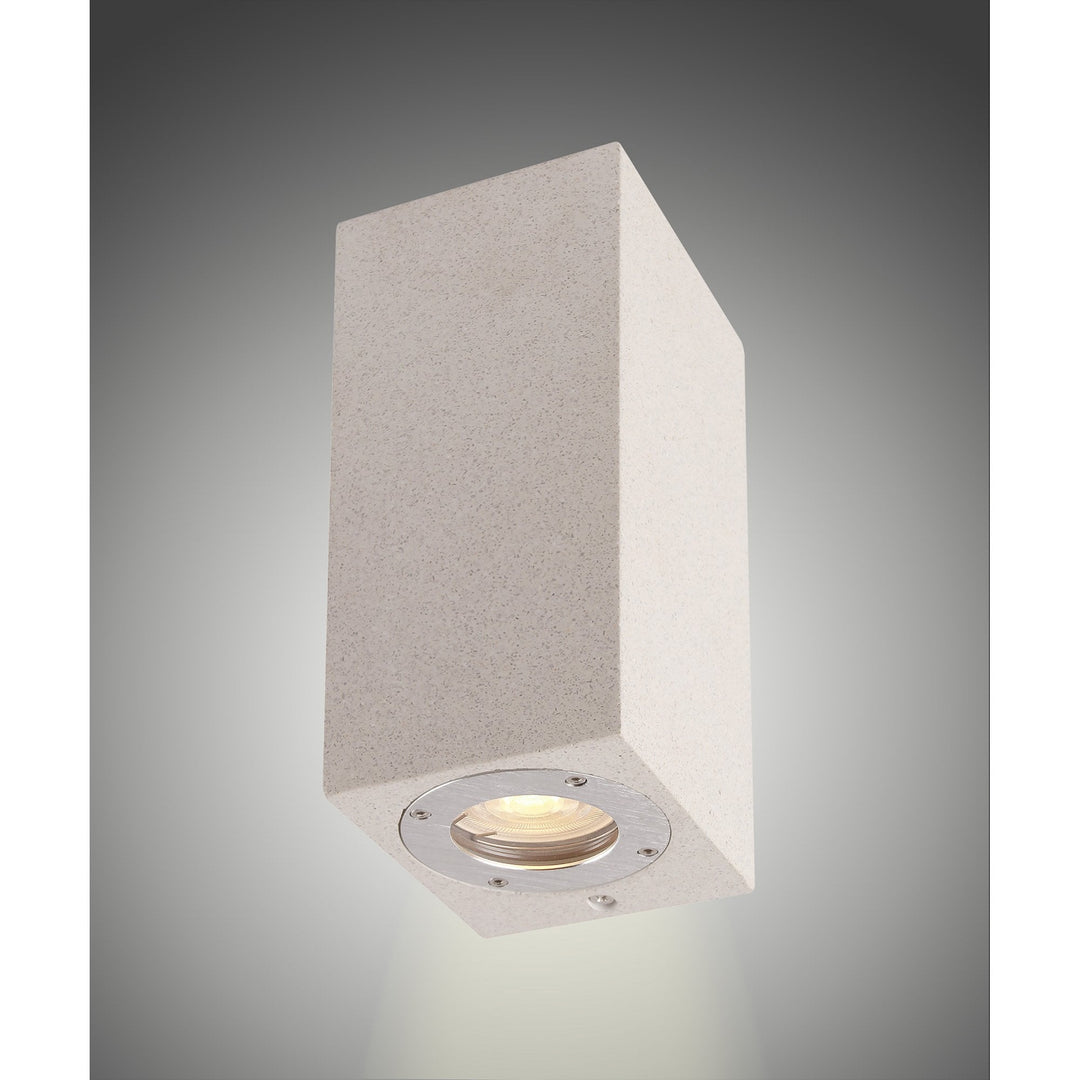 Mantra M7182 Levi Outdoor Rectangular Wall Lamp 2 Light White Concrete