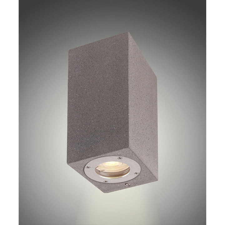 Mantra M7183 Levi Outdoor Rectangular Wall Lamp 2 Light Grey Concrete