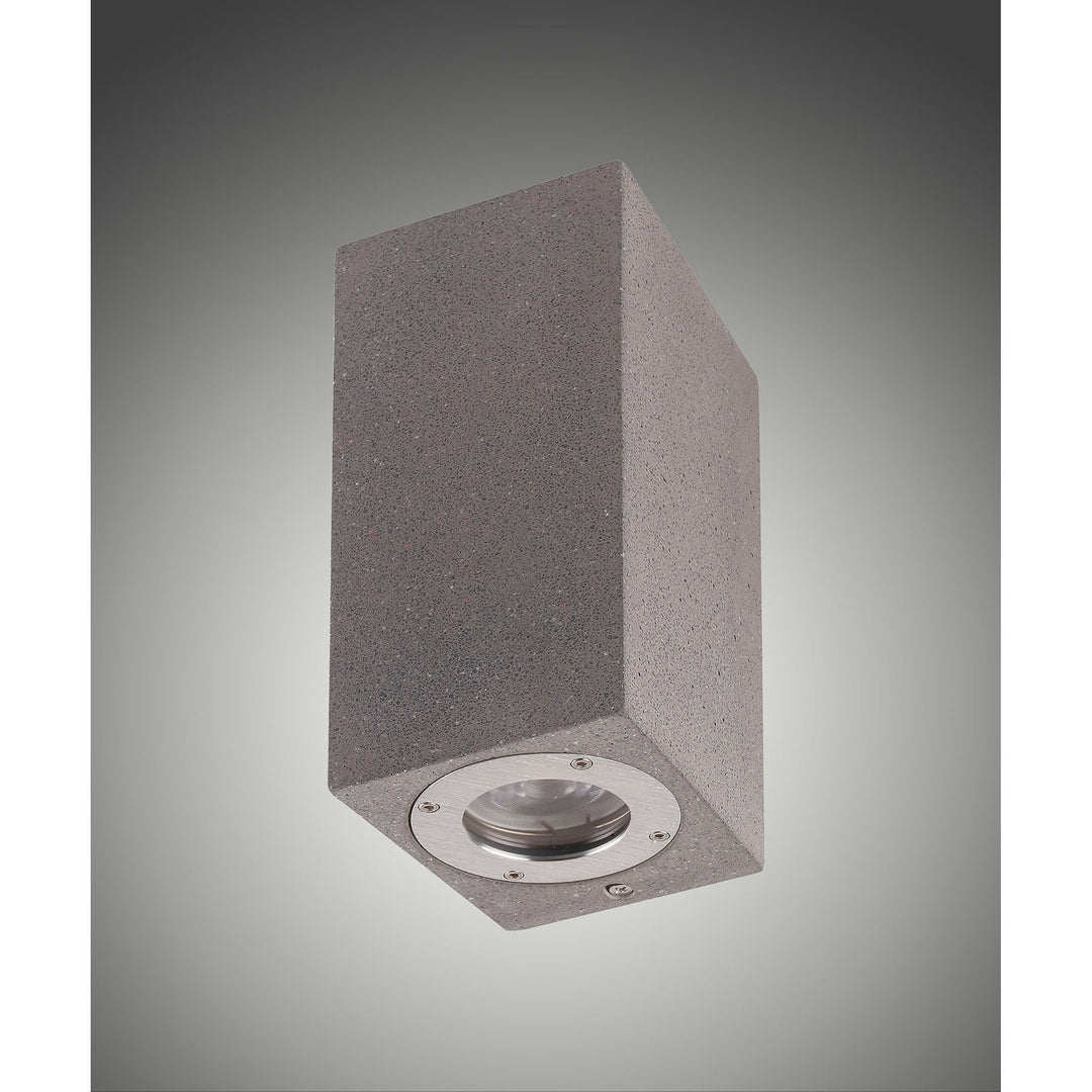 Mantra M7183 Levi Outdoor Rectangular Wall Lamp 2 Light Grey Concrete