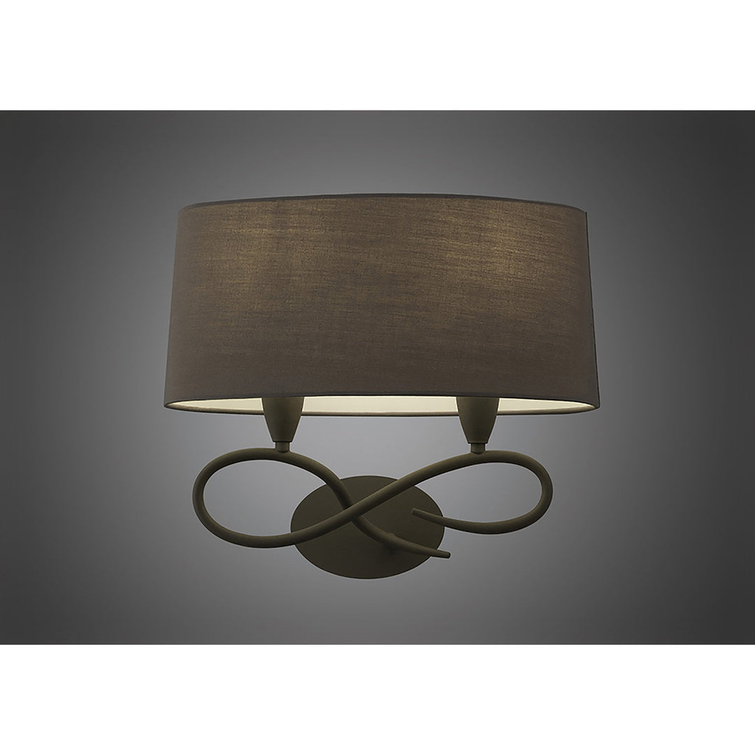 Mantra M3687 Lua Wall Lamp 2 Light E27 Ash Grey Ash Grey Shade