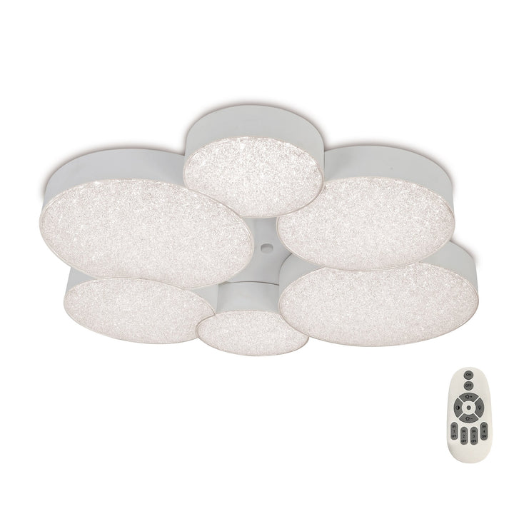 Mantra M5764 Lunas Flush Ceiling 61cm Diameter 54W LED RF Remote Control White