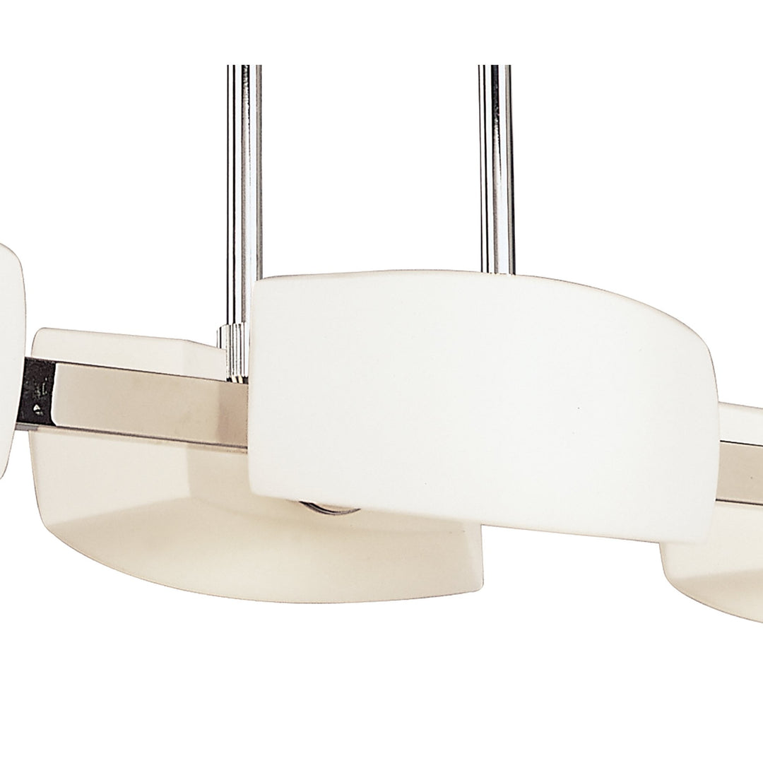 Mantra M0172 Lupa Rectangular Telescopic Pendant Bar 6 Light G9 Polished Chrome/Frosted White Glass