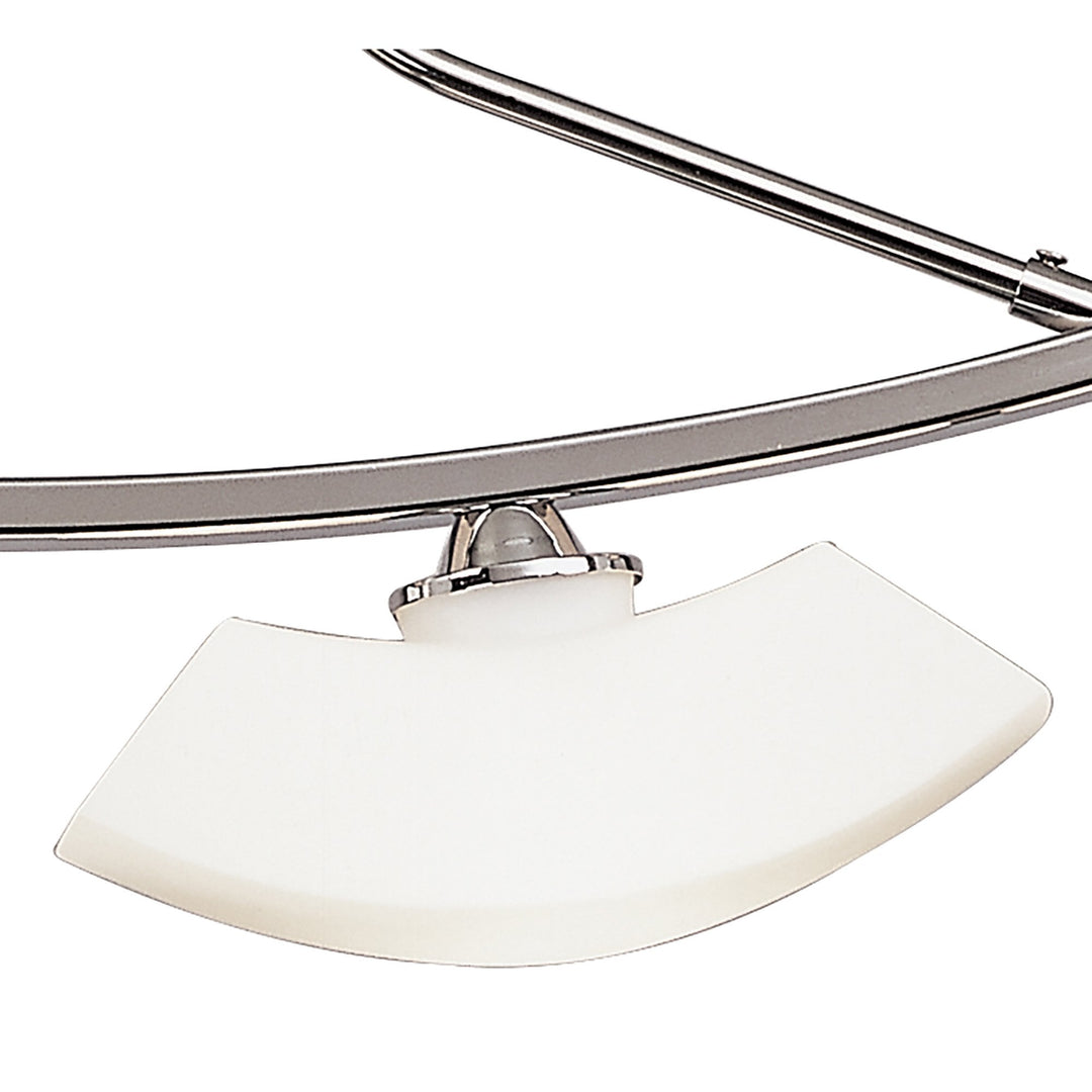 Mantra M0170 Lupa Telescopic Pendant Curved Linear Bar 4 Light G9 Polished Chrome/Frosted White Glass