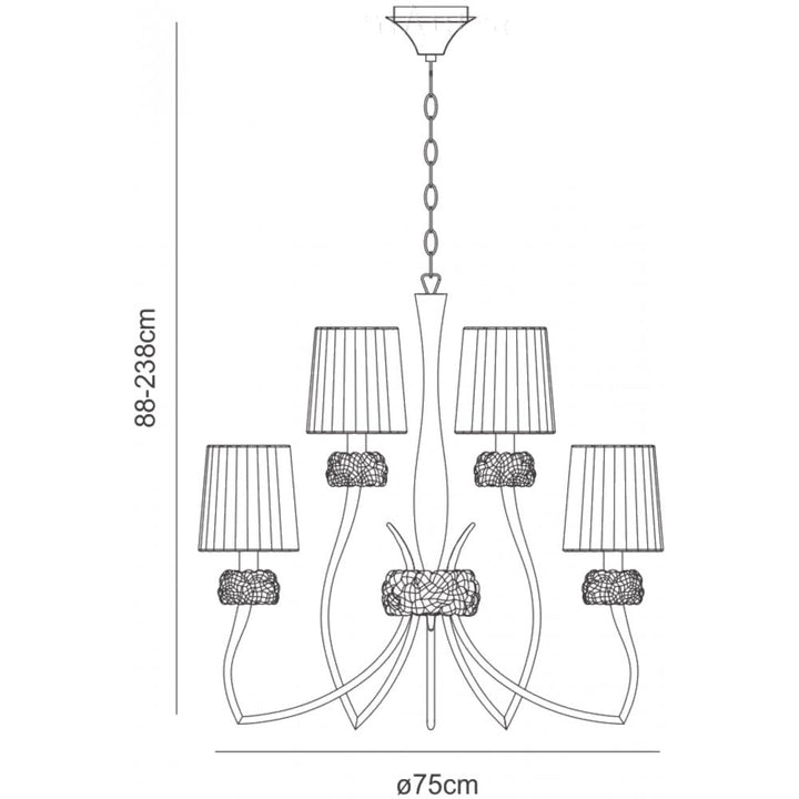 Mantra M4630 Loewe 2 Tier Pendant Polished Chrome