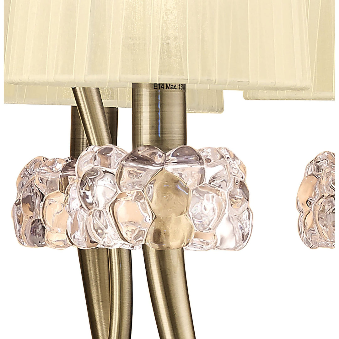 Mantra M4630AB Loewe 2 Tier Pendant 6+3 Light Antique Brass Cream Shades