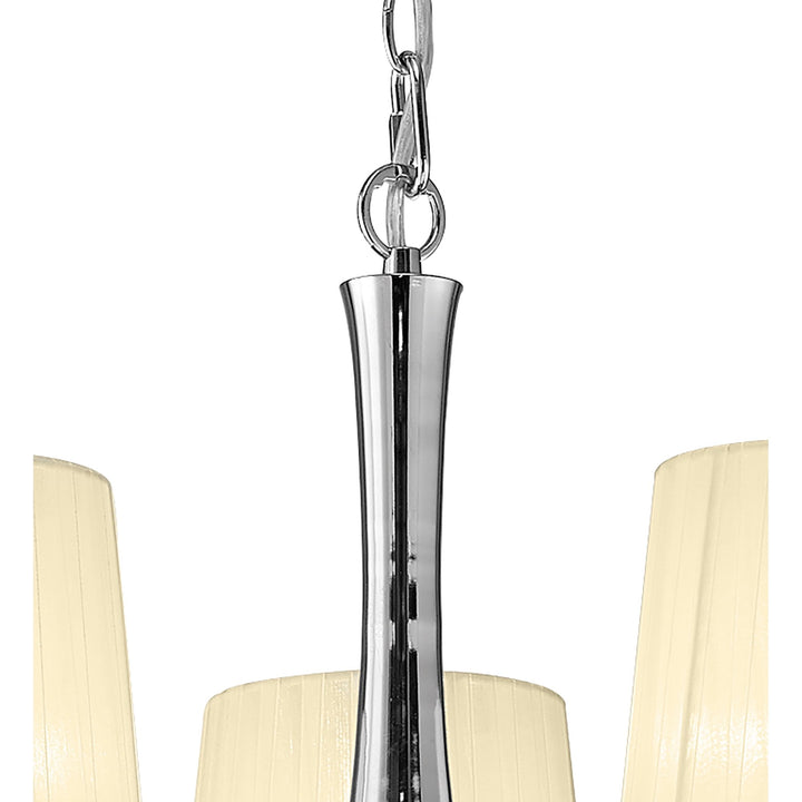 Mantra M4631 Loewe Pendant 5 Light Polished Chrome White Shades