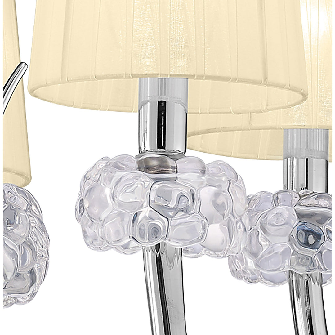 Mantra M4631 Loewe Pendant 5 Light Polished Chrome White Shades