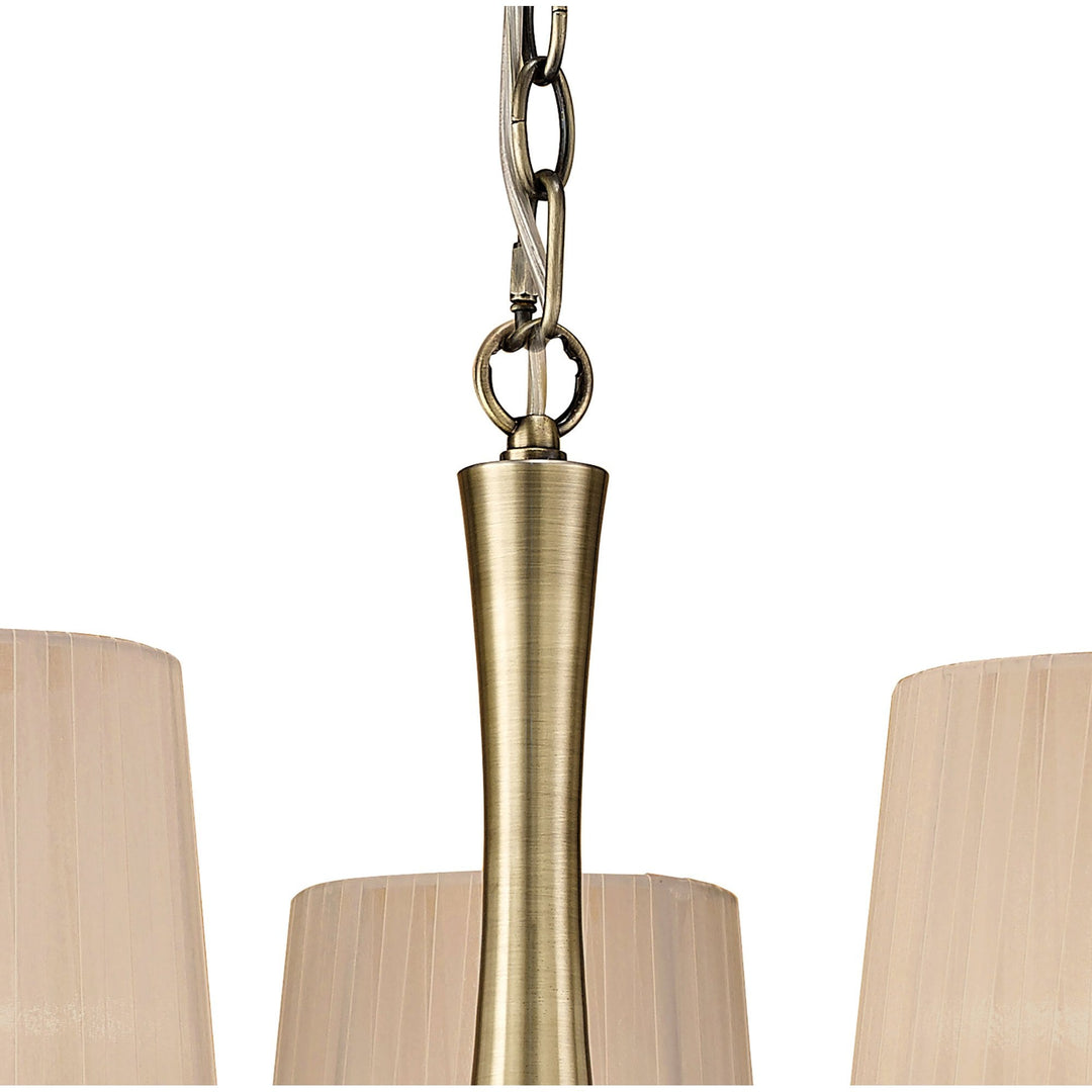 Mantra M4631AB Loewe Pendant 5 Light Antique Brass Soft Bronze Shades