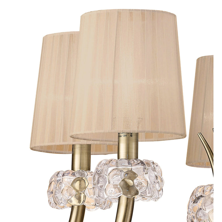 Mantra M4631AB Loewe Pendant 5 Light Antique Brass Soft Bronze Shades