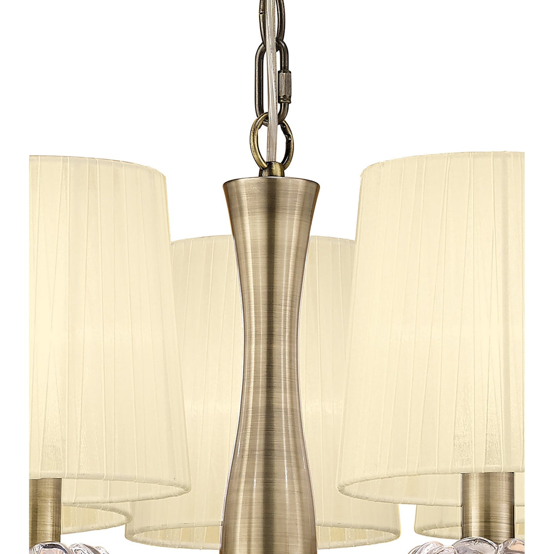 Mantra M4632AB Loewe Slim Pendant 5 Light Antique Brass